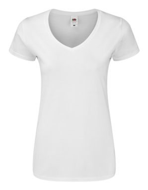 Женская футболка Iconic V-Neck Women, цвет белый  размер L - AP722435-01_L- Фото №2