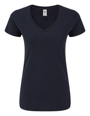 Женская футболка Iconic V-Neck Women, цвет темно-синий  размер XL - AP722443-06A_XL- Фото №1