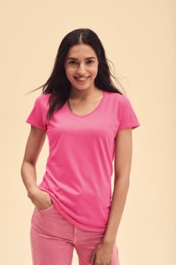 Женская футболка Iconic V-Neck Women, цвет розовый  размер XL - AP722443-25_XL- Фото №3