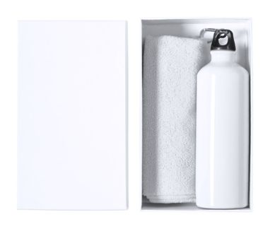 Спортивна пляшка та набір рушників Cloister, колір білий - AP722571-01- Фото №1