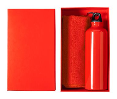 Спортивна пляшка та набір рушників Cloister, колір червоний - AP722571-05- Фото №1
