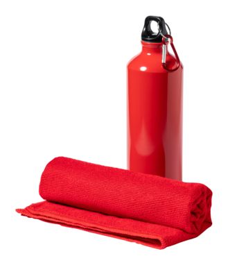 Спортивна пляшка та набір рушників Cloister, колір червоний - AP722571-05- Фото №3