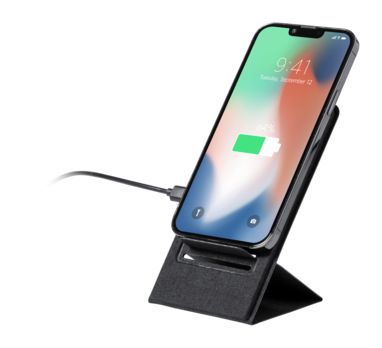 Тримач для мобільного телефону з бездротовою зарядкою Sterling, колір чорний - AP722600-10- Фото №6