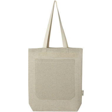Эко-сумка Pheebs объемом 9 л из переработанного хлопка плотностью 150 г/м² с передним карманом, цвет heather natural - 12064306- Фото №2