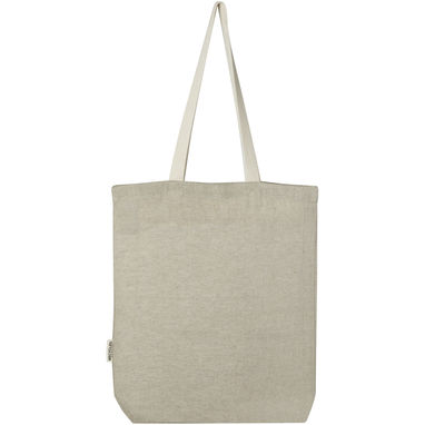 Эко-сумка Pheebs объемом 9 л из переработанного хлопка плотностью 150 г/м² с передним карманом, цвет heather natural - 12064306- Фото №3