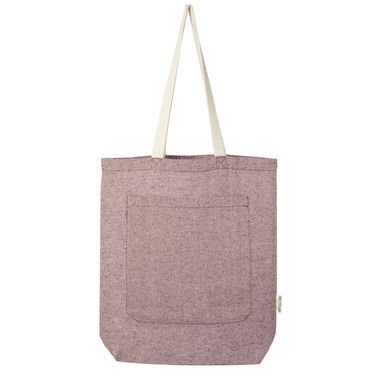 Эко-сумка Pheebs объемом 9 л из переработанного хлопка плотностью 150 г/м² с передним карманом, цвет heather maroon - 12064320- Фото №2