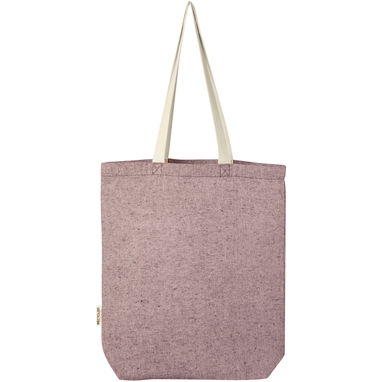 Эко-сумка Pheebs объемом 9 л из переработанного хлопка плотностью 150 г/м² с передним карманом, цвет heather maroon - 12064320- Фото №3