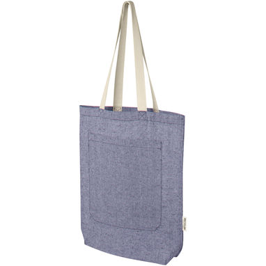 Эко-сумка Pheebs объемом 9 л из переработанного хлопка плотностью 150 г/м² с передним карманом, цвет синий яркий - 12064350- Фото №1