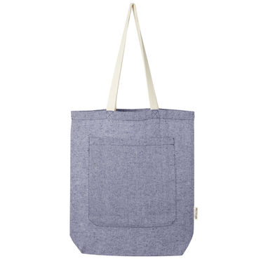 Эко-сумка Pheebs объемом 9 л из переработанного хлопка плотностью 150 г/м² с передним карманом, цвет синий яркий - 12064350- Фото №2