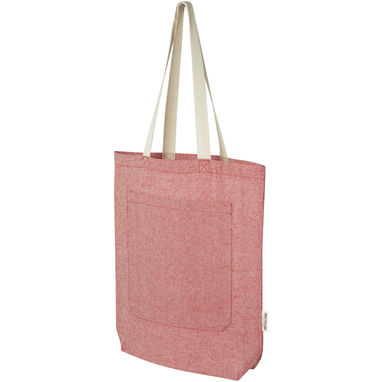 Эко-сумка Pheebs объемом 9 л из переработанного хлопка плотностью 150 г/м² с передним карманом, цвет красный яркий - 12064391- Фото №1