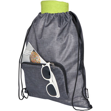 Складная сумка со шнурком Ash из переработанных материалов, соответствующих стандарту GRS, объемом 7 л, цвет серый яркий, сплошной черный - 12064680- Фото №4