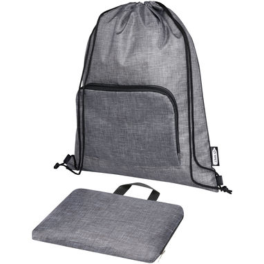 Складная сумка со шнурком Ash из переработанных материалов, соответствующих стандарту GRS, объемом 7 л, цвет серый яркий, сплошной черный - 12064680- Фото №6