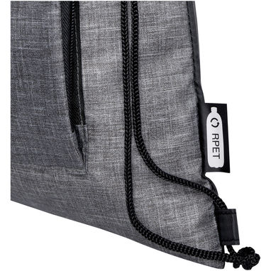 Складна сумка зі шнурком Ash із перероблених матеріалів, що відповідають стандарту GRS, об'ємом 7 л, колір сірий яскравий, суцільний чорний - 12064680- Фото №7