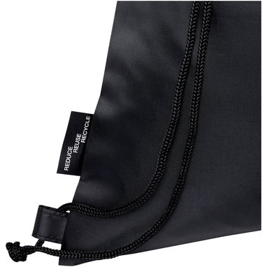 Складна сумка зі шнурком Ash із перероблених матеріалів, що відповідають стандарту GRS, об'ємом 7 л, колір сірий яскравий, суцільний чорний - 12064680- Фото №8