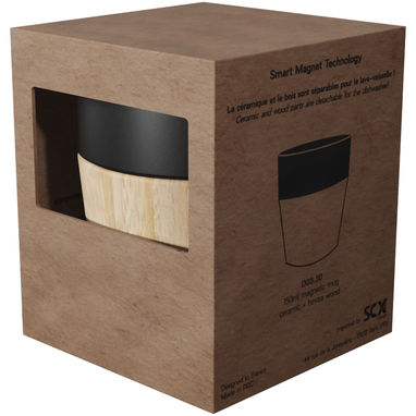Магнитная керамическая кружка для кофе SCX.design D05, цвет сплошной черный - 1PX08690- Фото №2