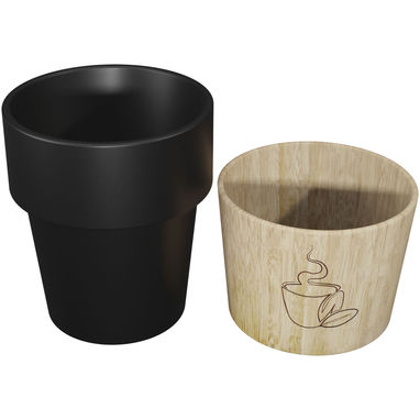 Набор из 4 магнитных керамических кружек для кофе SCX.design D06, цвет сплошной черный - 1PX08790- Фото №4