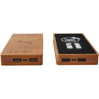 Деревянное портативное зарядное устройство для беспроводной зарядки емкостью 10 000 мАч SCX.design P46, цвет коричневый - 1PX09971- Фото №6