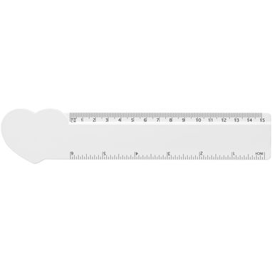 Лінійка з переробленої пластмаси Tait завдовжки 15 см у формі серця, колір білий - 21045901- Фото №2