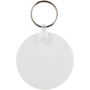 Брелок Tait круглой формы из переработанного материала, цвет белый - 21047501- Фото №2