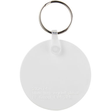 Брелок Tait круглой формы из переработанного материала, цвет белый - 21047501- Фото №3