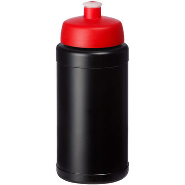 Спортивная бутылка Baseline® Plus объемом 500 мл, цвет красный, сплошной черный - 22020021- Фото №1