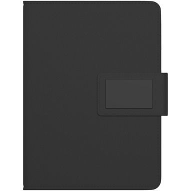 Блокнот A5 SCX.design O16 з вбудованим зарядним пристроєм та підсвічуванням логотипу, колір чорний - 2PX01190- Фото №3