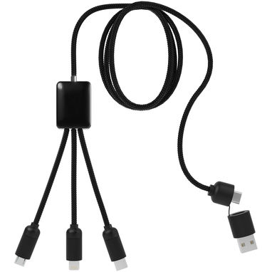 Удлиненный кабель 5-в-1 SCX.design C28, цвет сплошной черный, белый - 2PX06490- Фото №3
