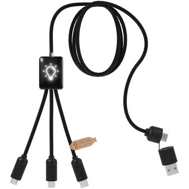Удлиненный кабель 5-в-1 SCX.design C28, цвет сплошной черный, белый - 2PX06490- Фото №4