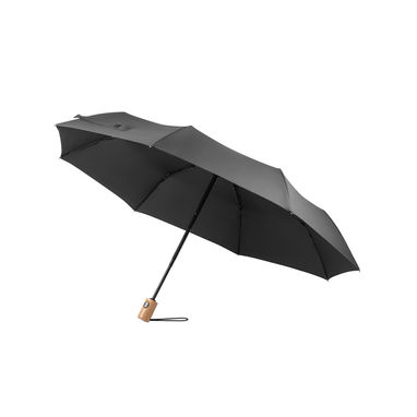 RIVER. Складна парасолька rPET, колір чорний - 99040-103- Фото №4