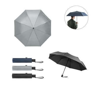 CIMONE Складной зонт из rPET, цвет светло-серый - 99041-123- Фото №4
