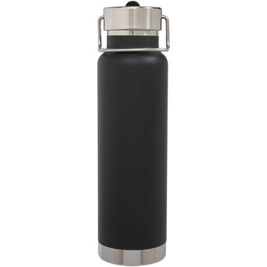 Спортивная бутылка Thor объемом 750 мл с медной обшивкой и вакуумной изоляцией, цвет сплошной черный - 10073290- Фото №3
