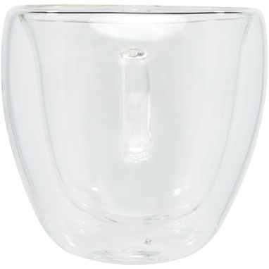 Стеклянный стакан Manti объемом 100 мл с двойными стенками и подставкой из бамбука, 2 шт., цвет прозрачный, натуральный - 11331401- Фото №3