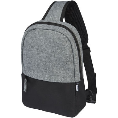 Двоколірна сумка на одне плече Reclaim об'ємом 3,5 л, виготовлена ​​з перероблених матеріалів за стандартом GRS, колір суцільний чорний, яскраво сірий - 12065390- Фото №1