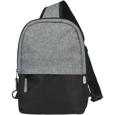 Двухцветная сумка на одно плечо Reclaim объемом 3,5 л, изготовленная из переработанных материалов по стандарту GRS, цвет сплошной черный, серый яркий - 12065390- Фото №2