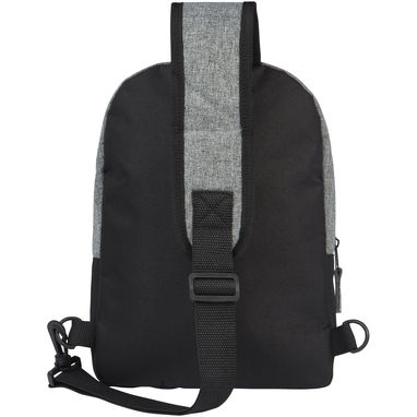 Двухцветная сумка на одно плечо Reclaim объемом 3,5 л, изготовленная из переработанных материалов по стандарту GRS, цвет сплошной черный, серый яркий - 12065390- Фото №3