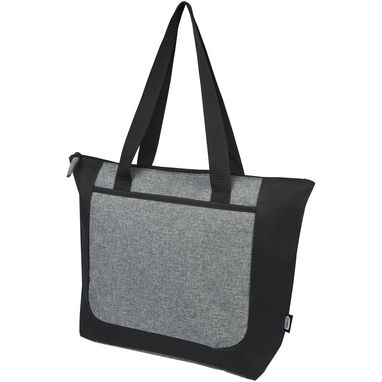 Двоколірна еко-сумка Reclaim на блискавці об'ємом 15 л, виготовлена ​​з перероблених матеріалів за стандартом GRS, колір суцільний чорний, яскраво сірий - 12065790- Фото №1