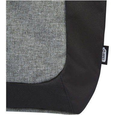 Двухцветная эко-сумка Reclaim на молнии объемом 15 л, изготовленная из переработанных материалов по стандарту GRS, цвет сплошной черный, серый яркий - 12065790- Фото №5