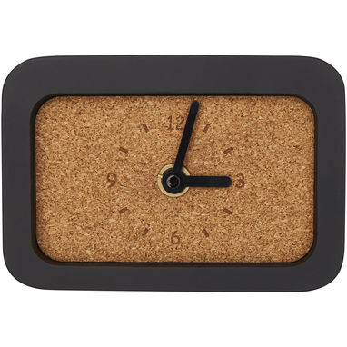 Настільний годинник з бездротовою зарядкою Momento з вапняку, колір суцільний чорний - 12430790- Фото №3