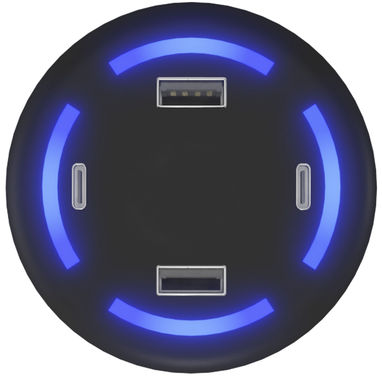 Интеллектуальное домашнее зарядное устройство SCX.design H11 с подсветкой логотипа, цвет сплошной черный - 1PX11090- Фото №2