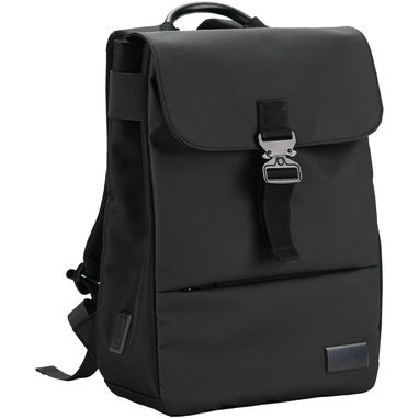 Деловой городской рюкзак SCX.design L11 из переработанного ПЭТ-пластика, цвет сплошной черный - 1PX15090- Фото №4