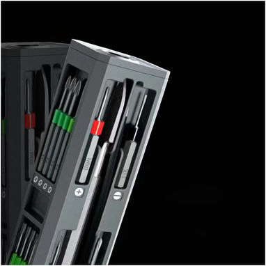 Ремонтный набор отверток SCX.design T20 из 31 предмета в алюминиевом корпусе, цвет сплошной черный - 1PX17090- Фото №2