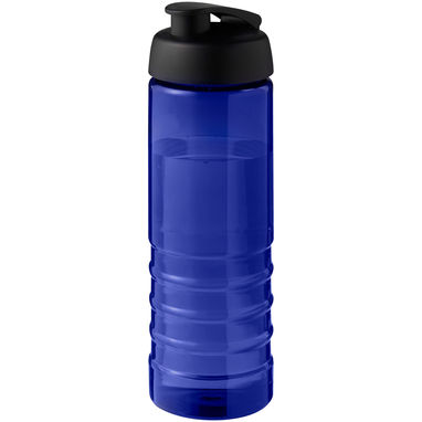 Спортивная бутылка H2O Active® Eco Treble объемом 750 мл с куполообразной крышкой, цвет cиний, сплошной черный - 21047906- Фото №1