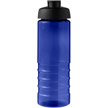 Спортивная бутылка H2O Active® Eco Treble объемом 750 мл с куполообразной крышкой, цвет cиний, сплошной черный - 21047906- Фото №2