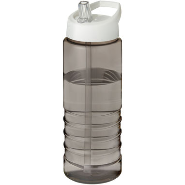 Спортивная бутылка H2O Active® Eco Treble объемом 750 мл с куполообразной крышкой, цвет темно-серый, белый - 21048201- Фото №1