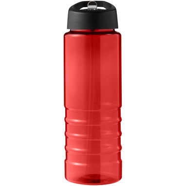Спортивная бутылка H2O Active® Eco Treble объемом 750 мл с куполообразной крышкой, цвет красный, сплошной черный - 21048206- Фото №2