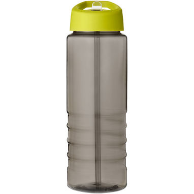 Спортивна пляшка H2O Active® Eco Treble об'ємом 750 мл із куполоподібною кришкою, колір темно-сірий, лаймовий - 21048209- Фото №2