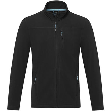 Чоловіча флісова куртка Amber на блискавці із перероблених матеріалів за стандартом GRS, колір суцільний чорний  розмір XS - 37529900- Фото №2