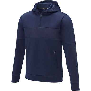 Чоловічий светр анорак Sayan на блискавці на половину довжини з капюшоном, колір темно-синій  розмір XXL - 39472555- Фото №1