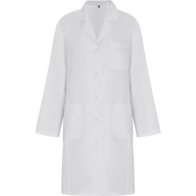 Приталенный служебный халат с длинными рукавами, цвет белый  размер XS - BA90930001- Фото №1