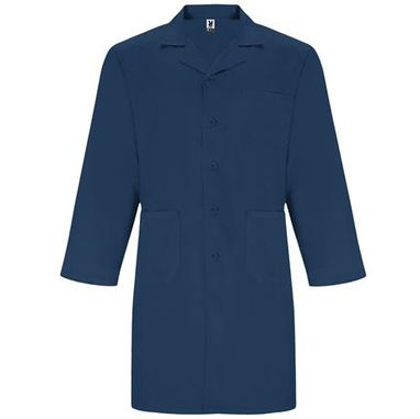 Рабочий халат унисекс с длинными рукавами, цвет морской синий  размер S - BA90940155- Фото №1